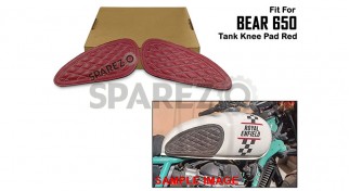 For Royal Enfield Bear 650 Leather Tank Knee Pad Red For Royal Enfield Bear 650 Leather Tank Knee Pad Red
